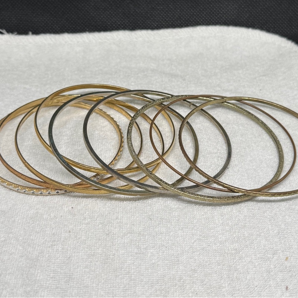 Elegant Gold and Silver Bangle Set